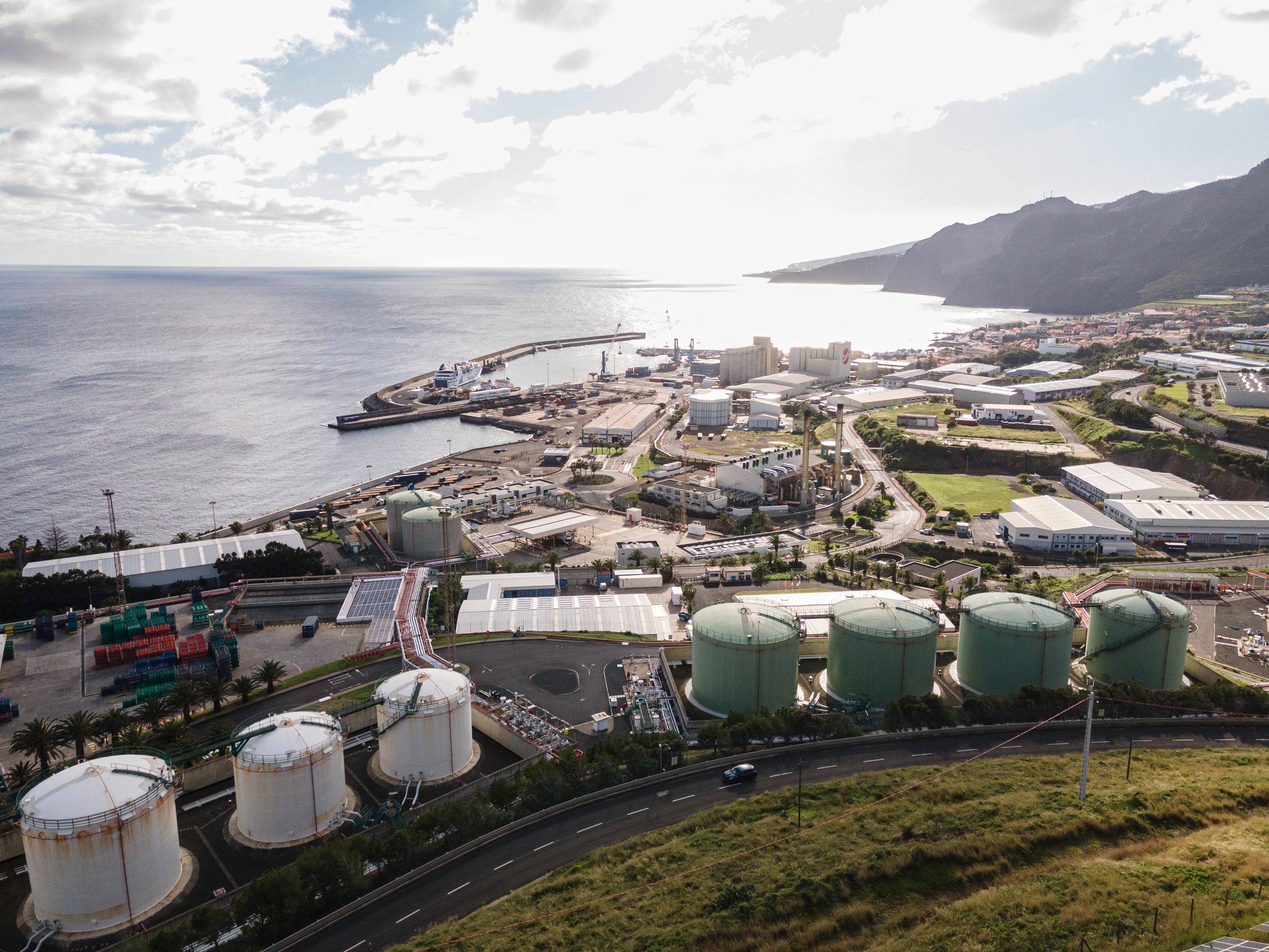 Aerial view of an industrial zone