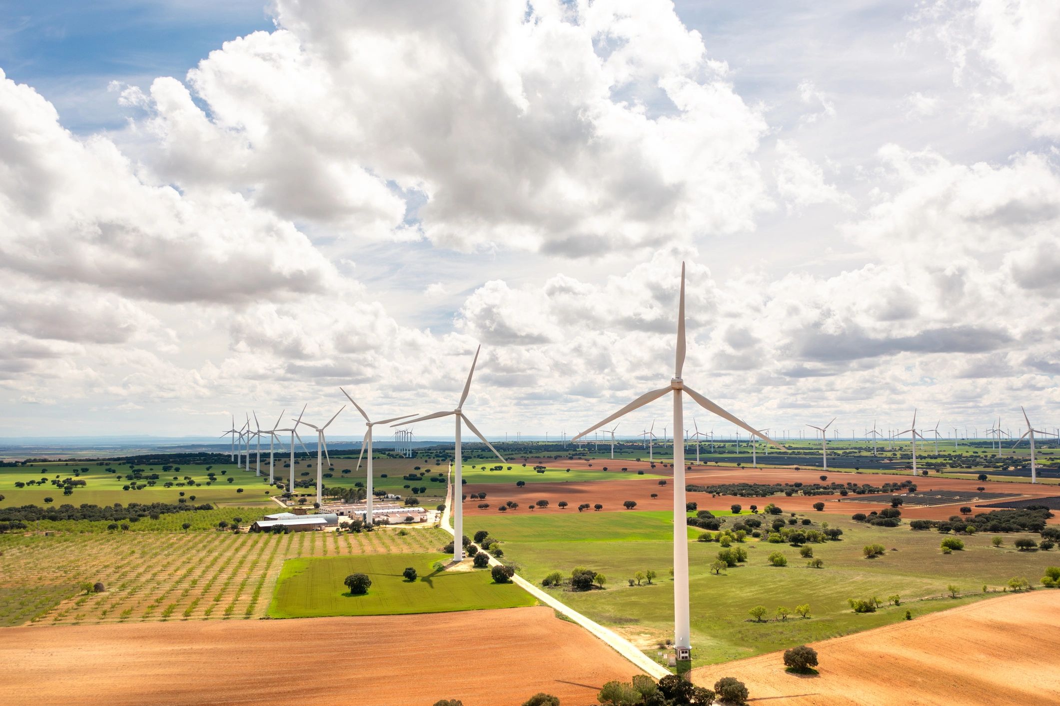Wind turbines representing renewable energy operations